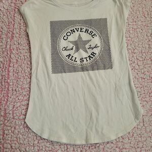 Converse Women's White and Cream T-shirt